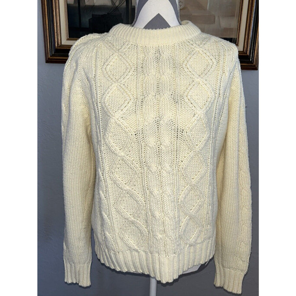 Vtg Bengal Lancer Cream Cable Knit Sweater Women’s M - Picture 6 of 6